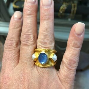 Julie Vos Gold and Blue Gemstone Ring